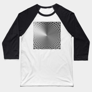 Optical Illusion Angle Gradient on White NOIR Baseball T-Shirt